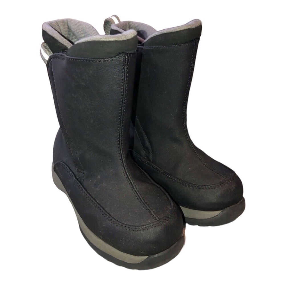LANDS END Toddler Black Winter Insulated Side Zipper Snow Boots Size 10 M
